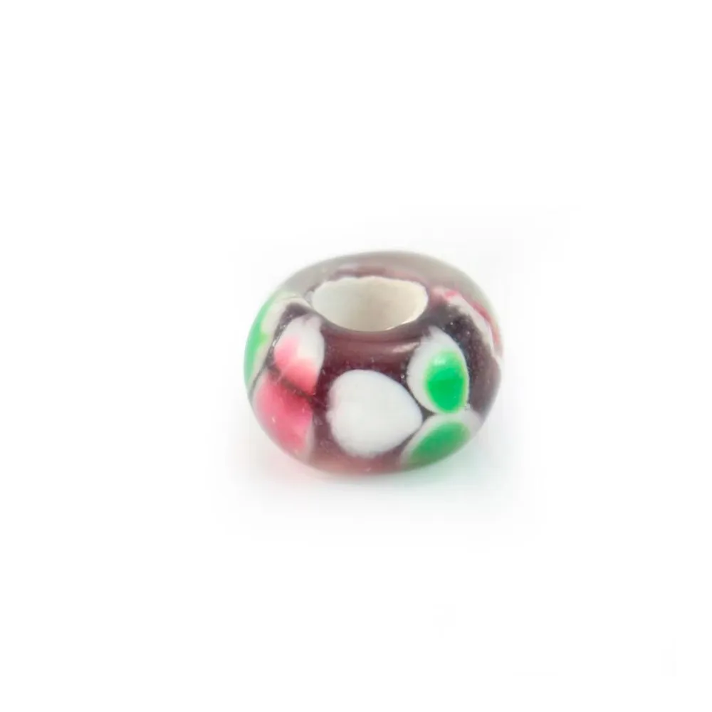 Pandora verre bleu & blanche 14mm x 1pc