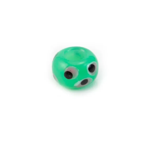 Pandora verre menthe à l'eau & rose dragée & noir 14mm x 1pc