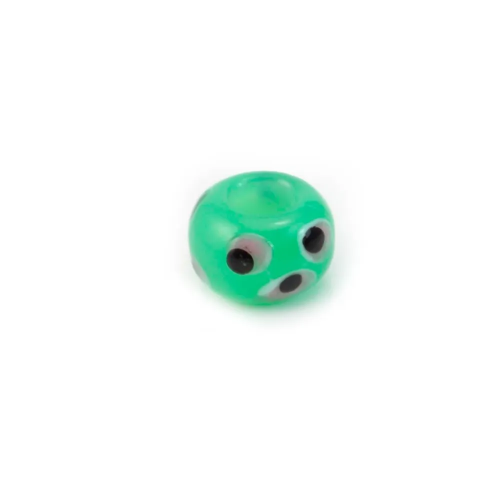 Pandora verre menthe à l'eau & rose dragée & noir 14mm x 1pc