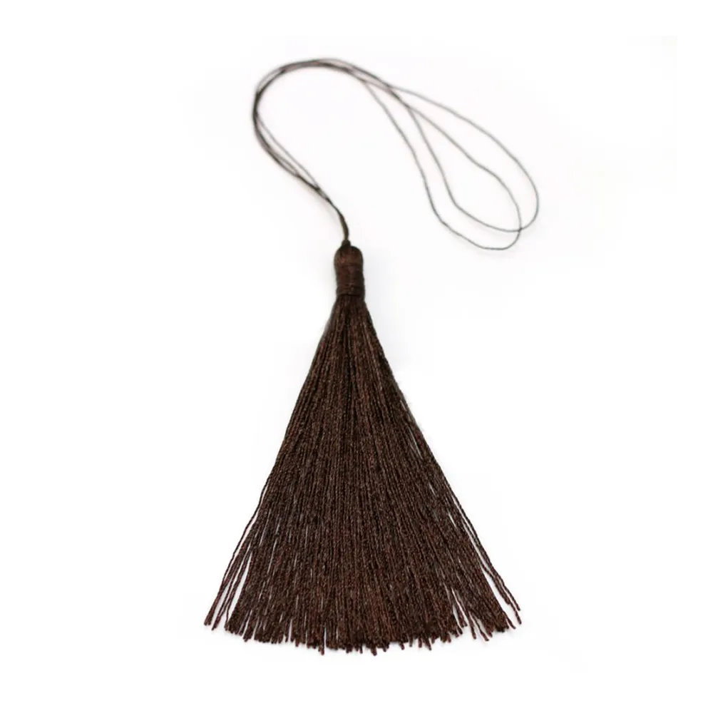 Pompon imitation soie marron 40mm x 1pc