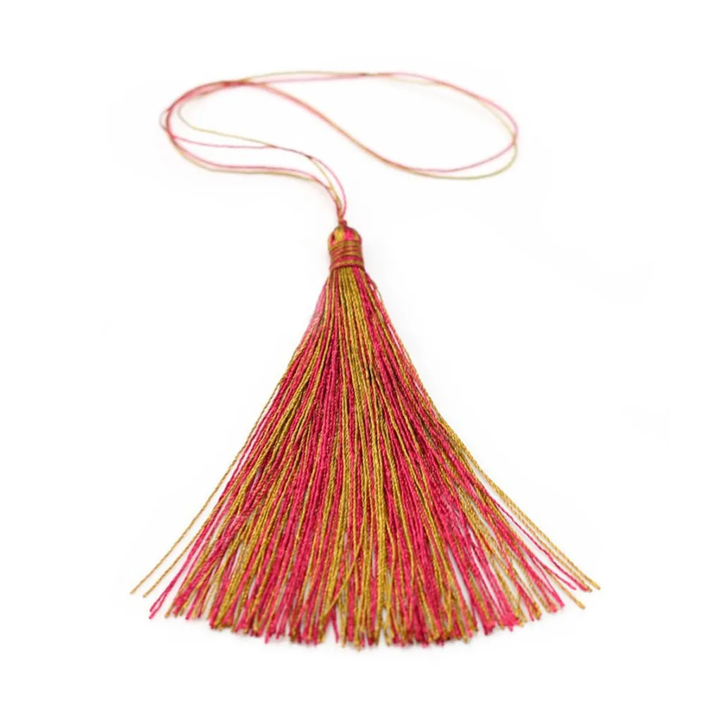 Pompon imitation soie bicolore (bordeaux & doré) 40mm x 1pc