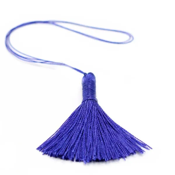 Pompon imitation soie bleu marine 40mm x 1pc