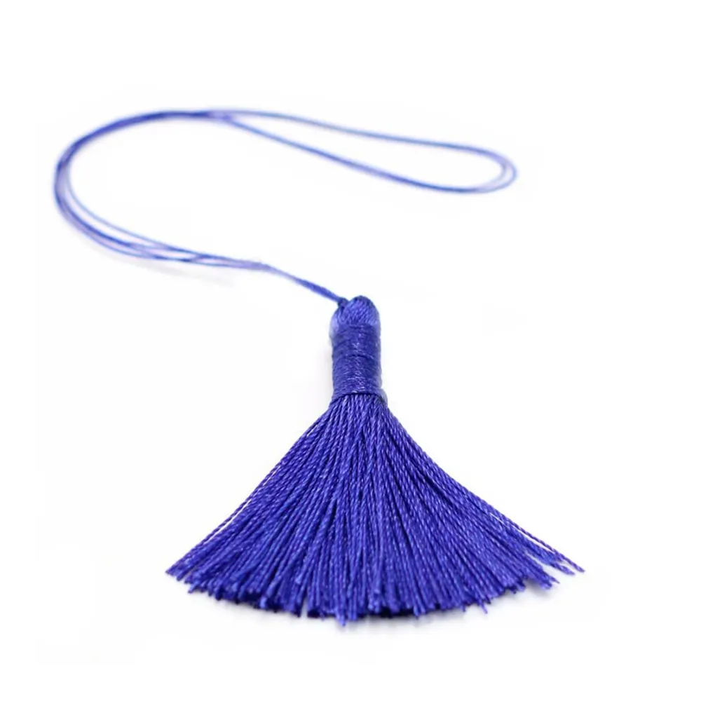 Pompon imitation soie bleu marine 40mm x 1pc