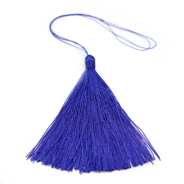 Pompon imitation soie bleu marine 40mm x 1pc