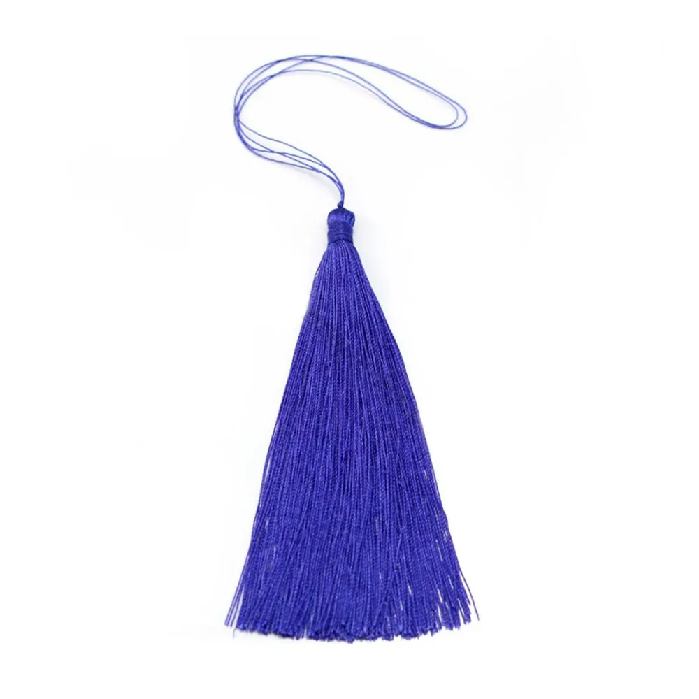 Pompon imitation soie bleu marine 80mm x 1pc