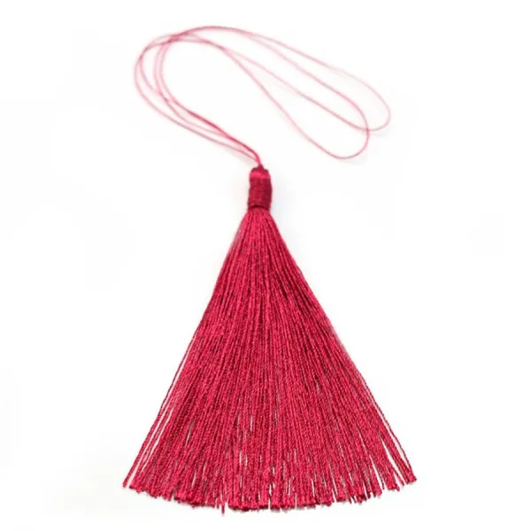 Pompon imitation soie bordeaux 40mm x 1pc