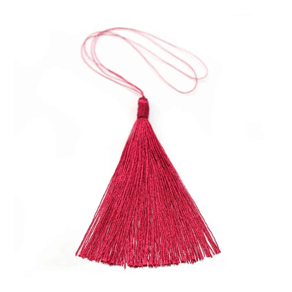 Pompon imitation soie bordeaux 40mm x 1pc