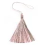 Imitation silk bicolore pompon(khaki & pink) 40mm x 1pc