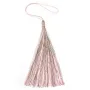 Pompon imitation soie bicolore (kaki & rose) 80mm x 1pc