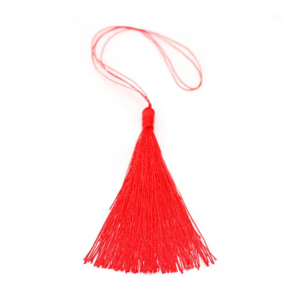 Pompon imitation soie rouge 40mm x 1pc