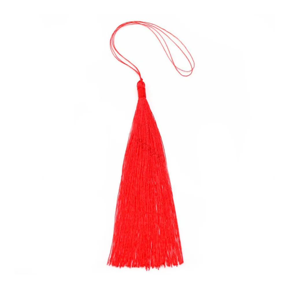 Pompon imitation soie rouge 80mm x 1pc