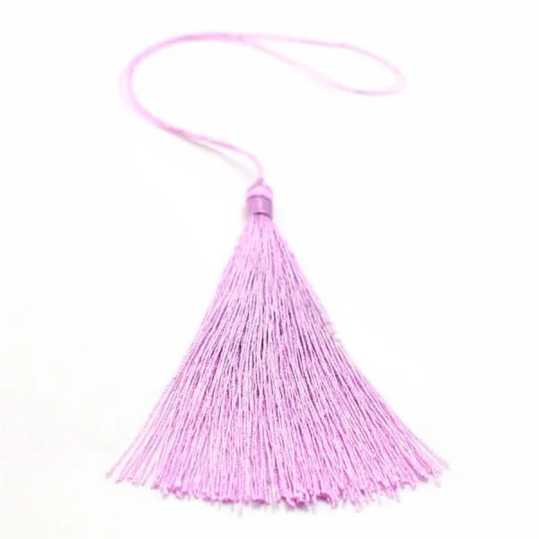 Pompon imitation soie violet lilas 80mm x 1pc
