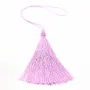 Pompon imitation soie violet lilas 80mm x 1pc