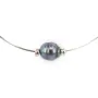 Collier  Perles Tahiti Chaîne Argent 925 40cm x 1pc