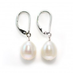 Earrings : freshwater pearls & dormeuse silver 925  x 2pcs