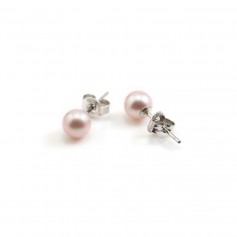 Earring silver 925 freshwater cultured pearl 8mm x 2pcs