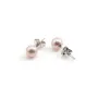 Boucle d'oreille argent 925 1 boule perle de culture d'eau douce mauve 6mm