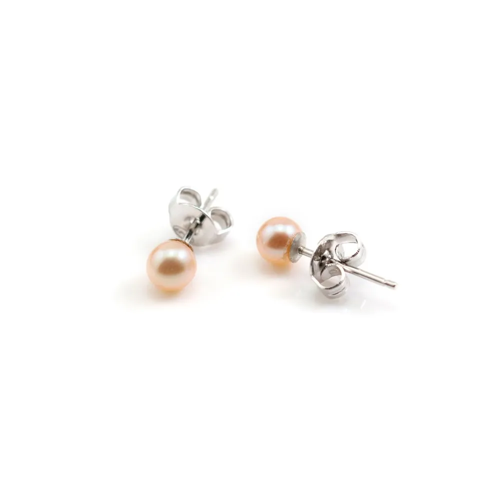 Boucle d'oreille argent 925 2 boule mouve x  2 st
