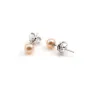 Boucle d'oreille argent 925 2 boule mouve x  2pcs
