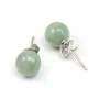 Boucle d'oreille en argent 925 et jade, de forme ronde, 8mm x 2pcs
