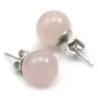 Boucle d'oreille quartz rose 10mm, en argent 925 x 2pcs