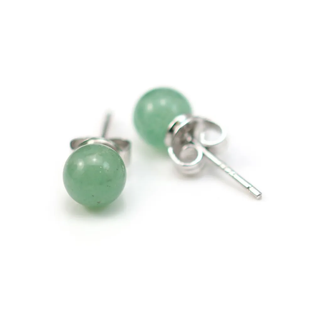 Boucle d'oreille aventurine 6mm x 2pcs