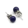 Earring silver 925 black agate 6mm x 2pcs 