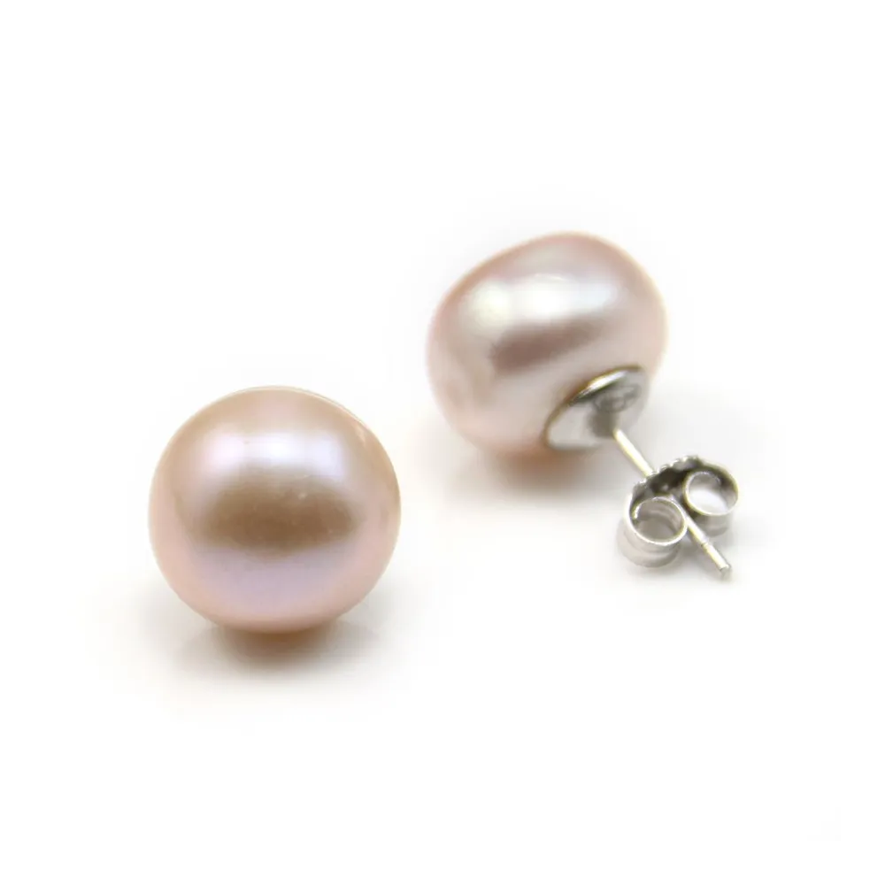 Boucle d'oreille perle d'eau douce 7-8mm x 2pcs