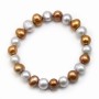 Bracelet 3 Row Freshwater Pearl Grey
