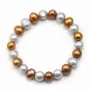 Bracelet 3 Rangs Perle D'eau Douce Gris