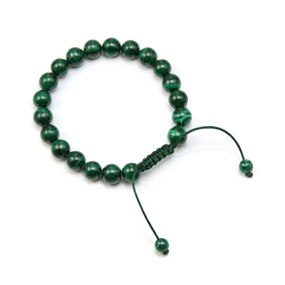 Bracelet malachite boule rond 8mm