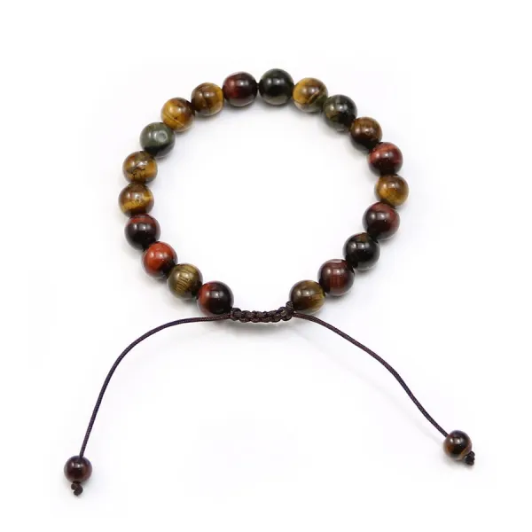 Bracelet en oeil de taureau, faucon et tigre tresse 8mm x 1pc