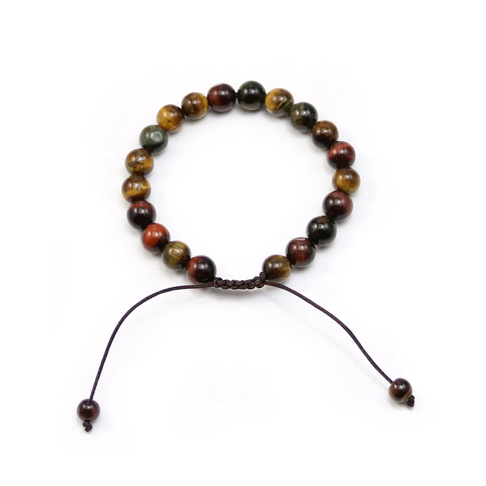 Bracelet en oeil de taureau, faucon et tigre tresse 8mm x 1pc