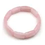 Bracelet denise en quartz rose, avec des pierres plates et rectangulaires x 1pc