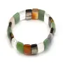 Bracelet fait de différentes pierres, de forme plate et rectangulaire x 1pc