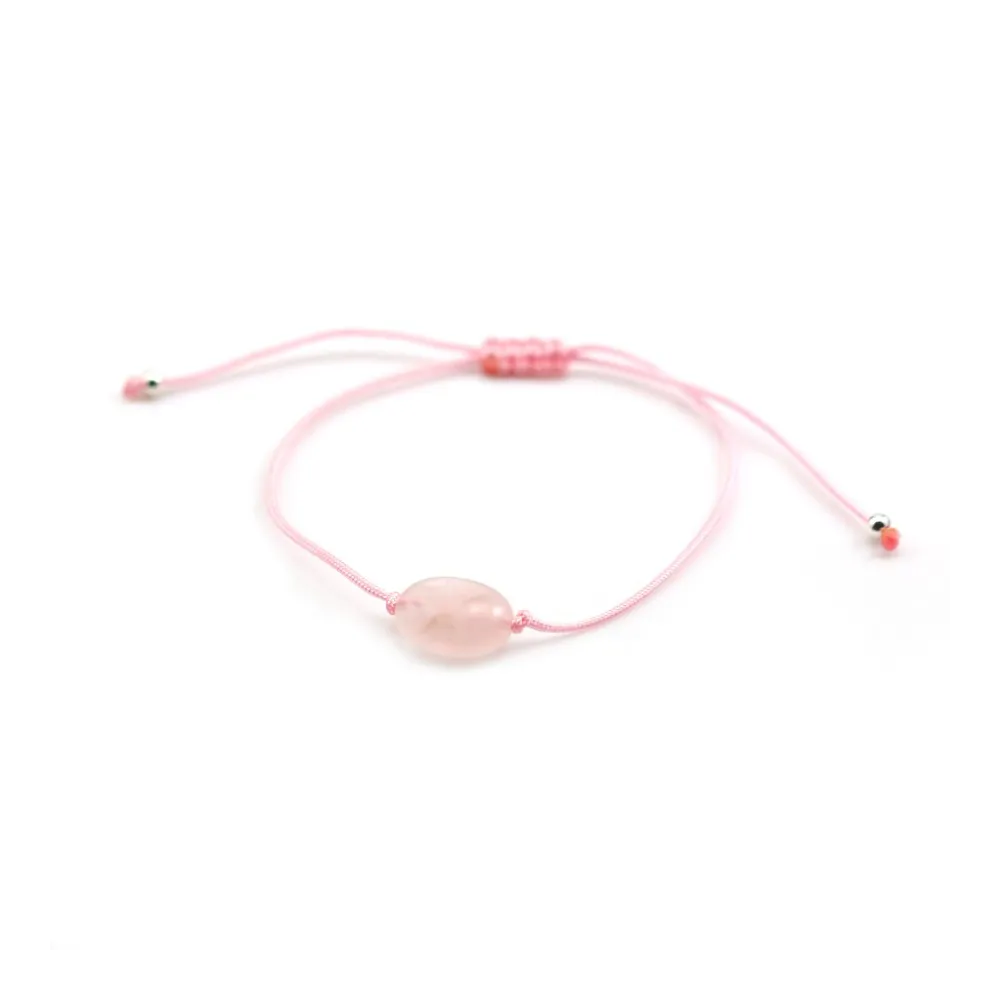 Bracelet cordon quartz rose