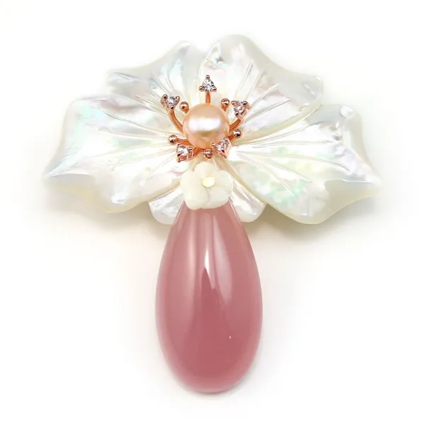 Argent 925 zirconium épingle à broche en forme de noeud 30x37mm x 1pc