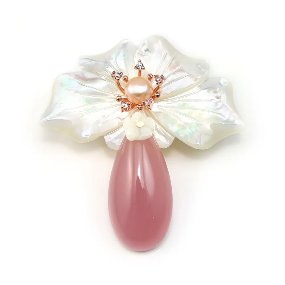 Argent 925 zirconium épingle à broche en forme de noeud 30x37mm x 1pc