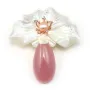 Argent 925 zirconium épingle à broche en forme de noeud 30x37mm x 1pc