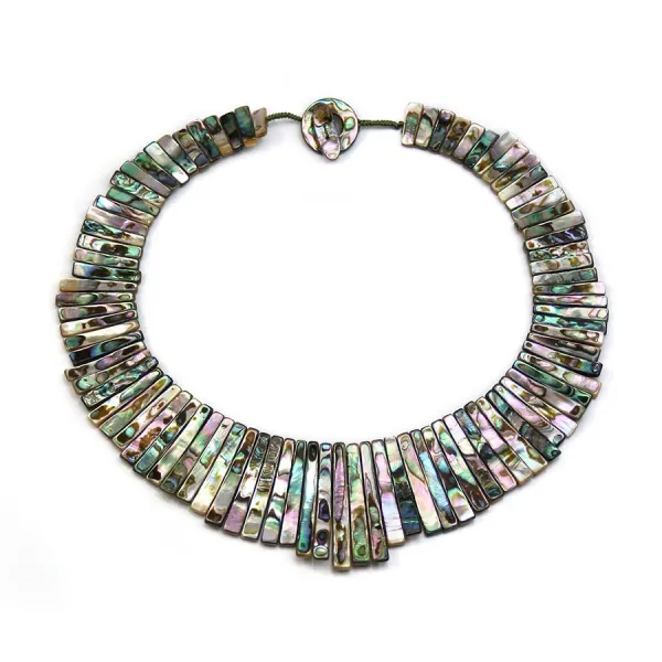 Collier simple nacre abalone 16.3x43.2mm x 1pc