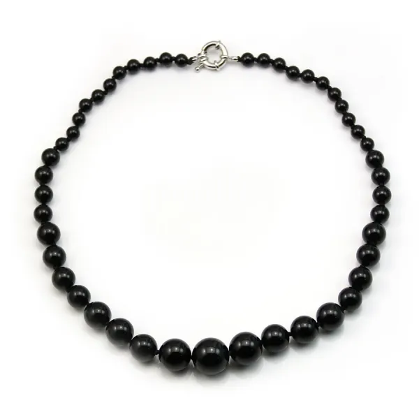 Collier simple agate noir 