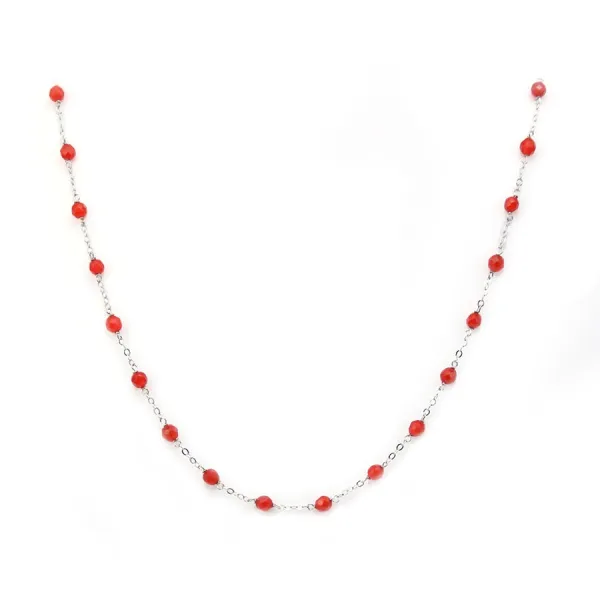 Colliers en cornaline chaine argent 925 x 1pc