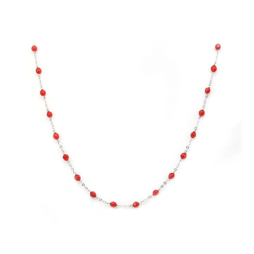 Colliers en cornaline chaine argent 925 x 1pc