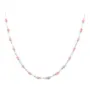 Collier chaine argent 925 bambou de mer rose 4mm x 1pc