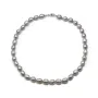 Collier en perle d'eau douce grise et ovale, de longueur 40cm x 1pc