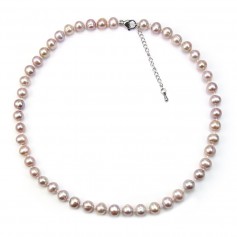 Simple Necklace purple  Pearl Freshwater 8-9mm