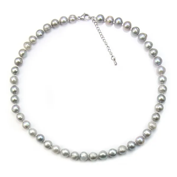 Collier Perle D'eau Douce violet 8-9mm