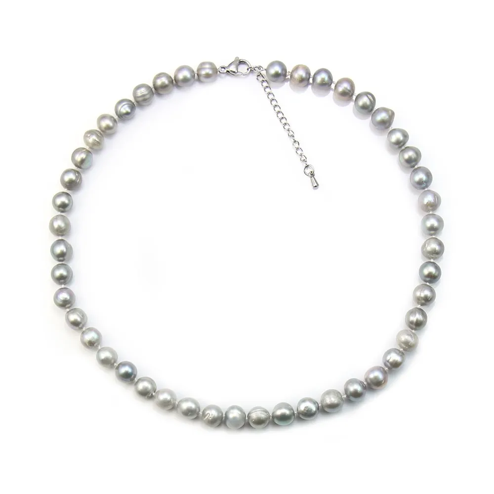 Collier Perle D'eau Douce violet 8-9mm