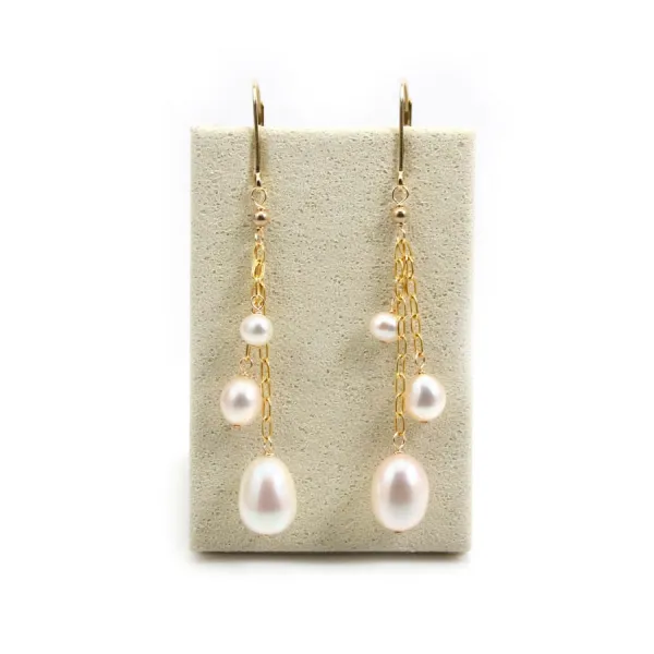 Boucle d’oreille en gold filled perle de culture d'eau douce  x 2pcs