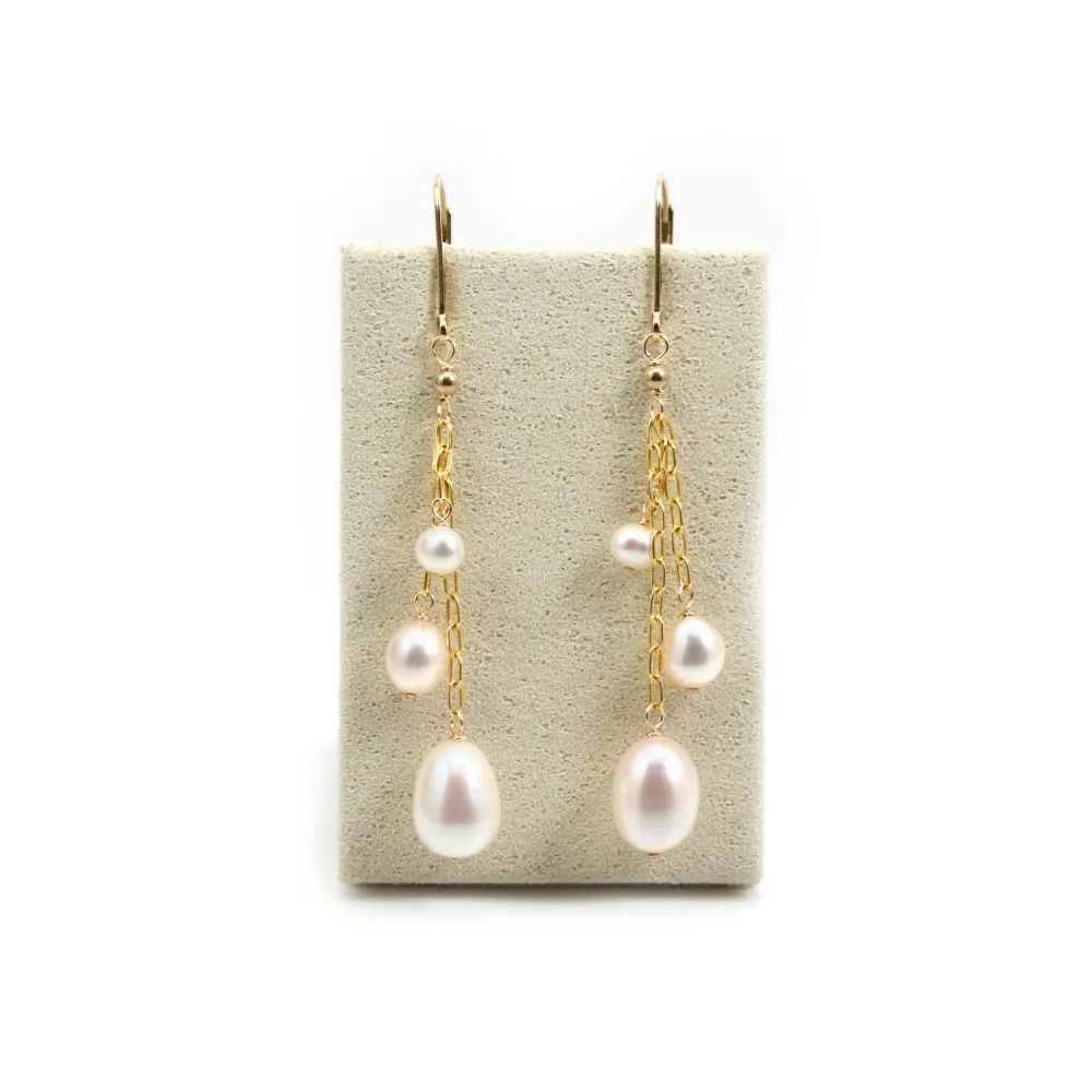 Boucle d’oreille en gold filled perle de culture d'eau douce  x 2pcs